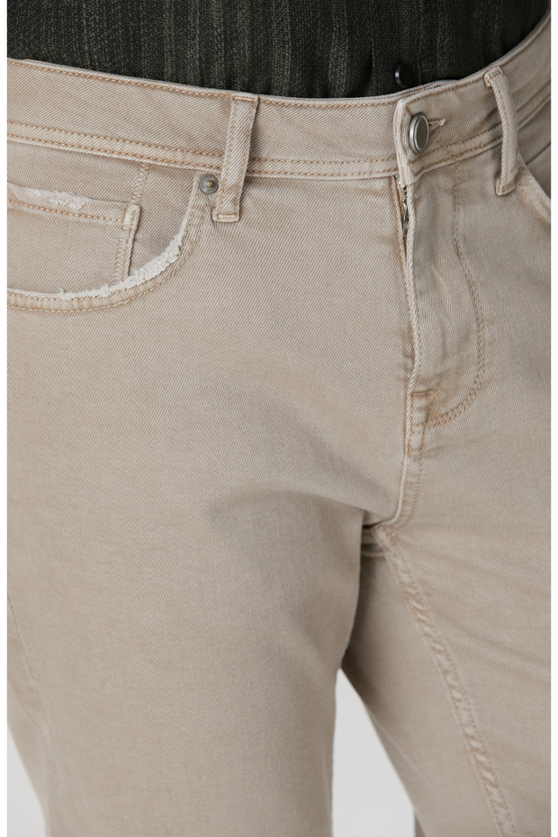 Bej Denim Pantolon - 4