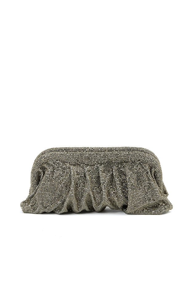 Platin Taşlı Kadın Clutch - 3