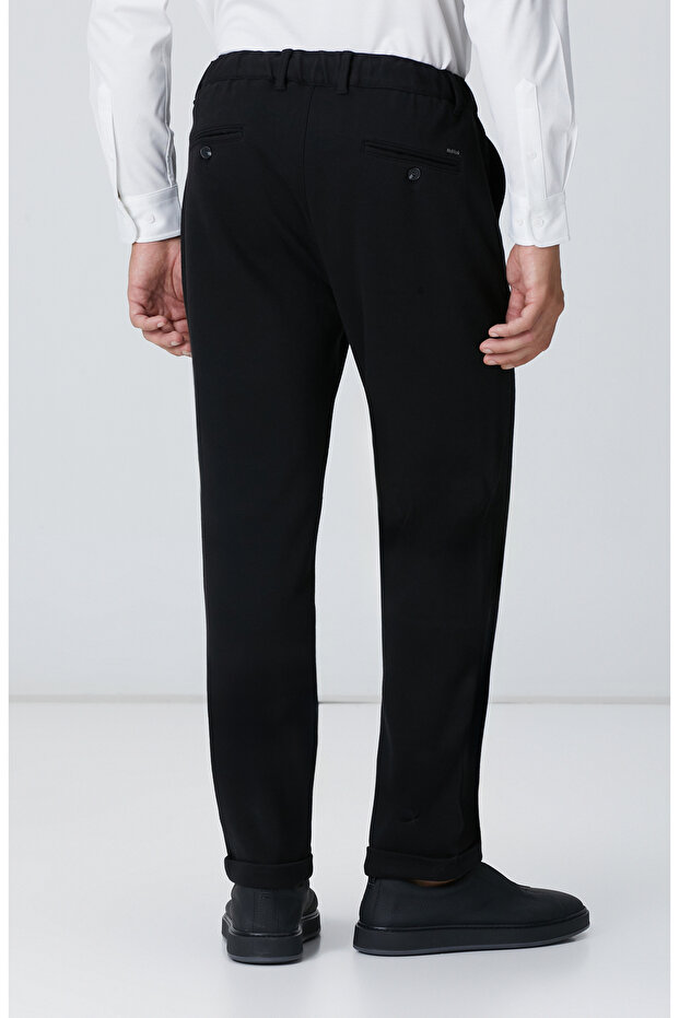 Siyah Mikro Desen Pantolon - 3