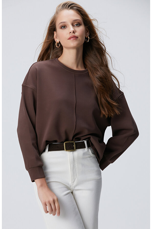 Kahverengi Sweatshirt - 1