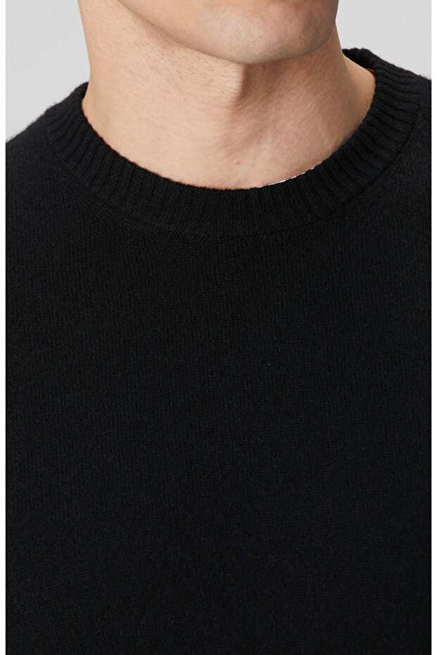Siyah Limited Kaşmir Triko Kazak - 6