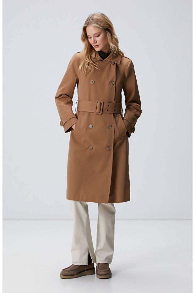 Koyu Bej Pardösü - 4