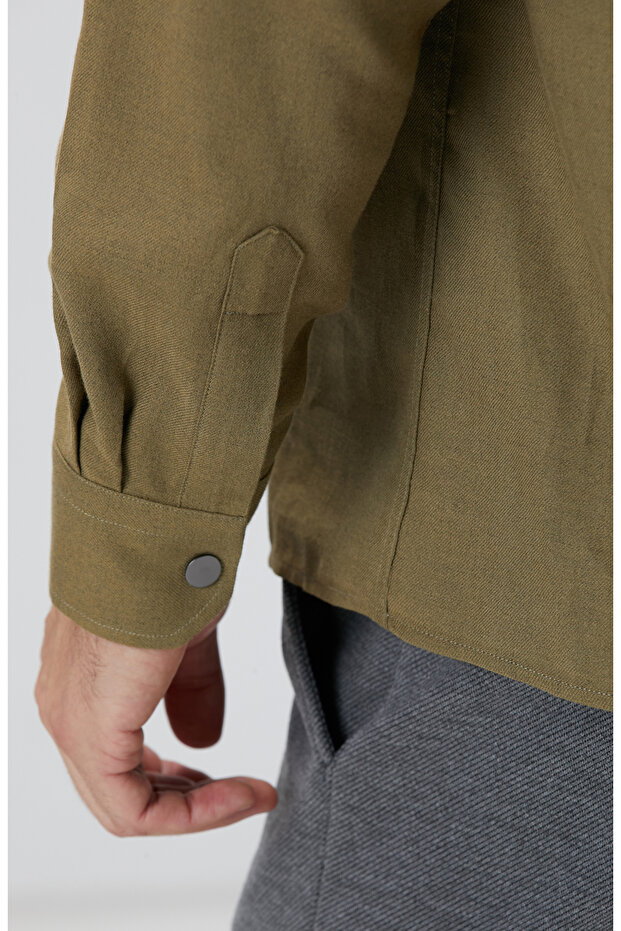 Haki Flanel Gömlek - 8