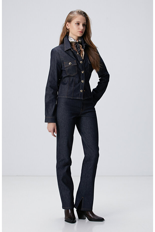 Lacivert Denim Ceket - 2