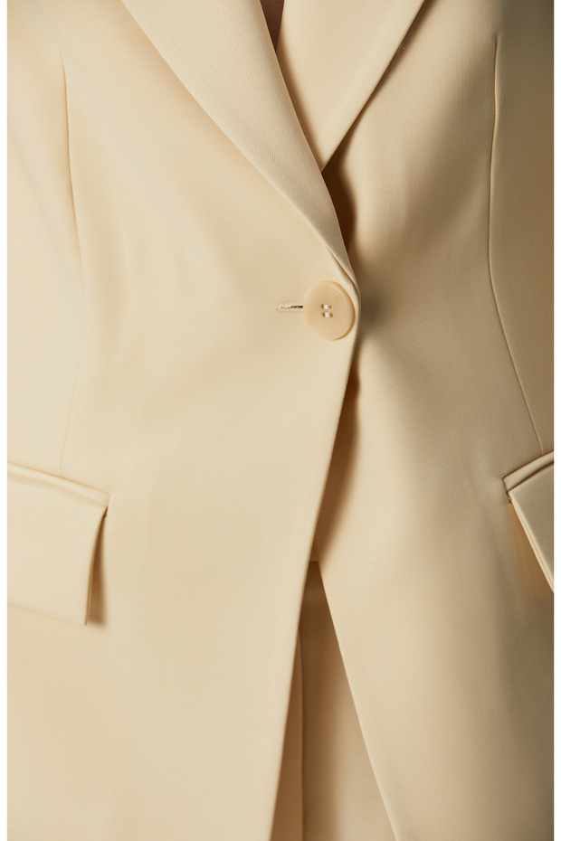 Sarı Yün Karışımlı Ceket - 6