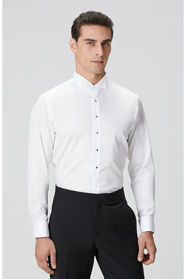Beyaz Smokin Gömlek - 1