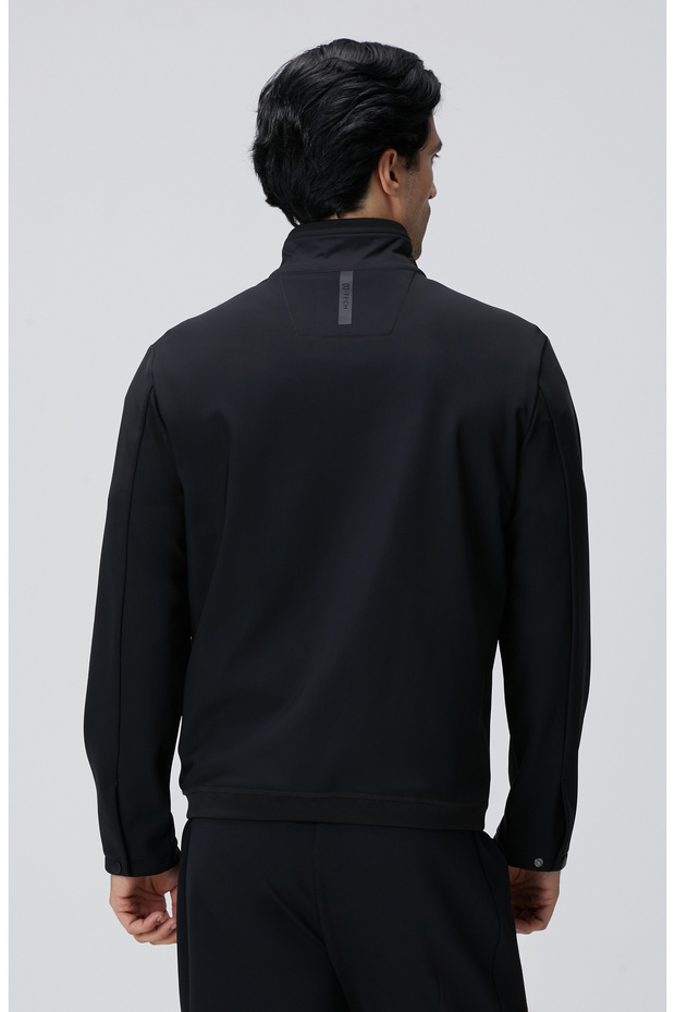 Siyah N-Tech Göğüste Cep Detaylı Mont - 5