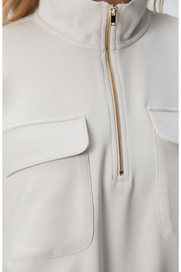 Taş Fermuarlı Sweatshirt - 6