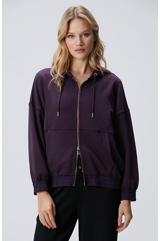 Mor Modal Karışımlı Sweatshirt - 1