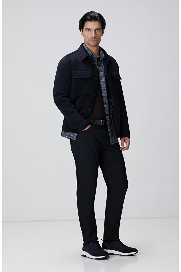 Indigo Ekose Desenli Gömlek - 3