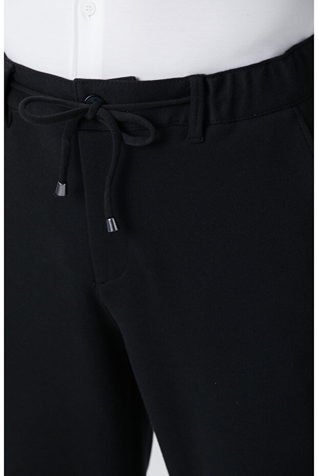 Siyah Mikro Desen Pantolon - 4