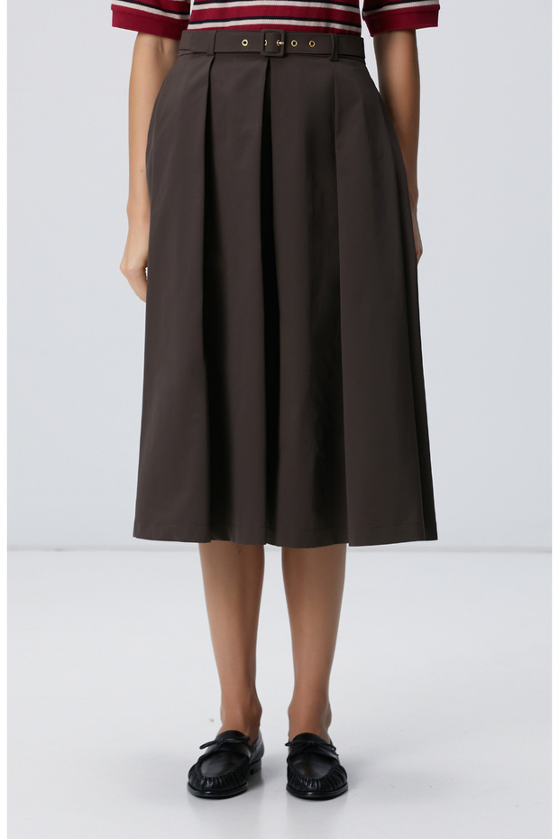 Haki Pileli Etek - 2