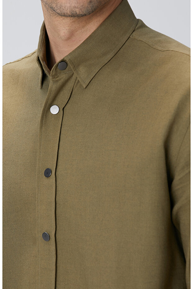 Haki Flanel Gömlek - 7