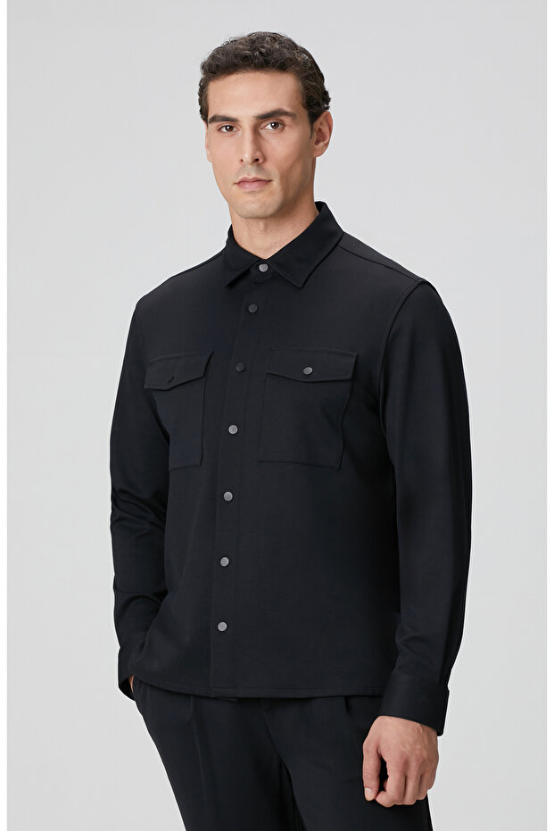 Siyah Dış Gömlek - 4