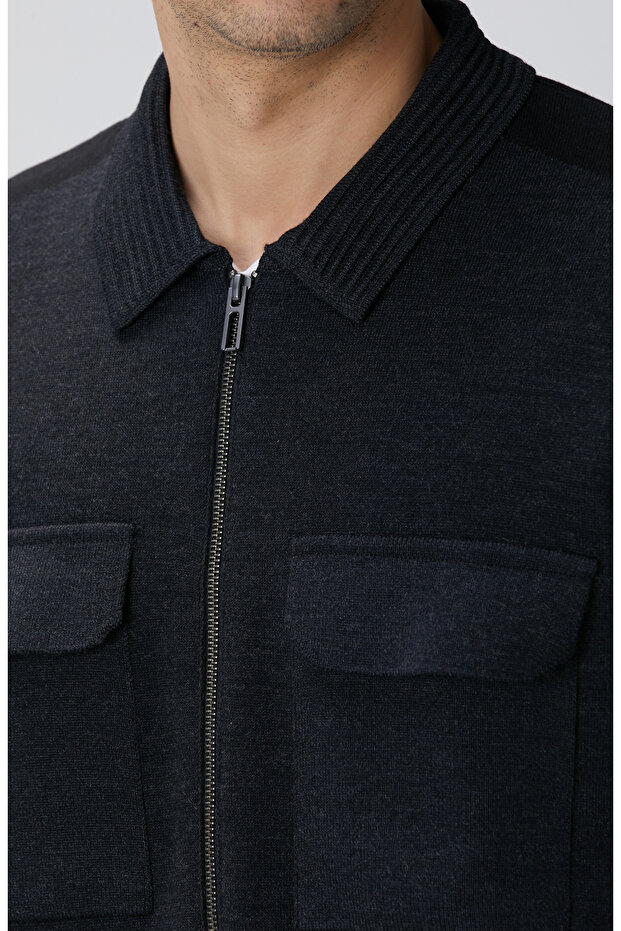 Antrasit Triko Dış Gömlek - 6