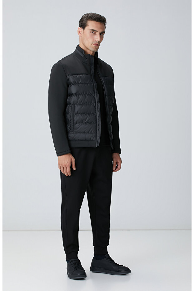 Siyah Scuba Garnili Kapitoneli Mont - 3