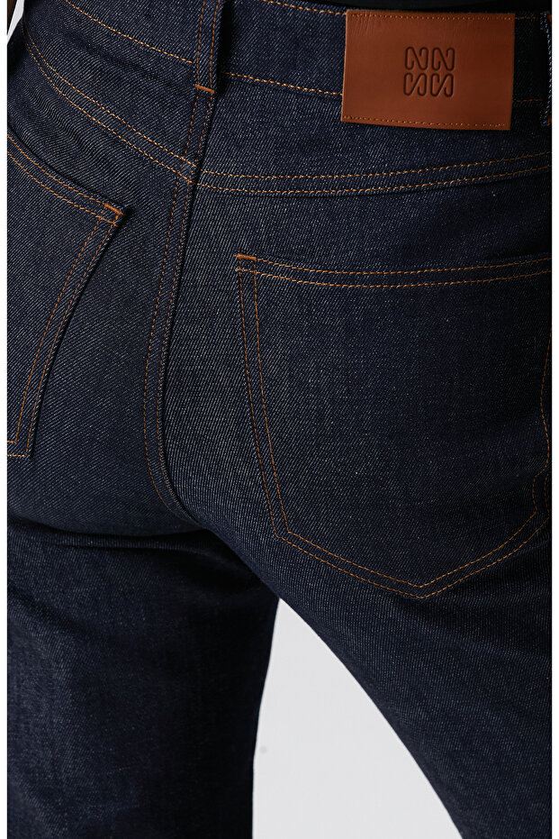 Lacivert Denim Pantolon - 7