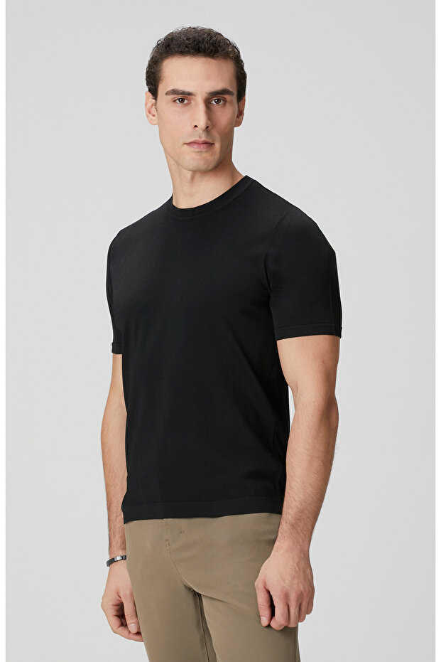 Siyah Basic Triko Kazak - 4