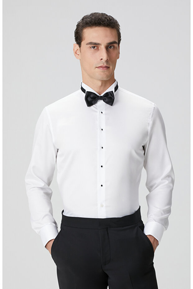 Beyaz Smokin Gömlek - 3