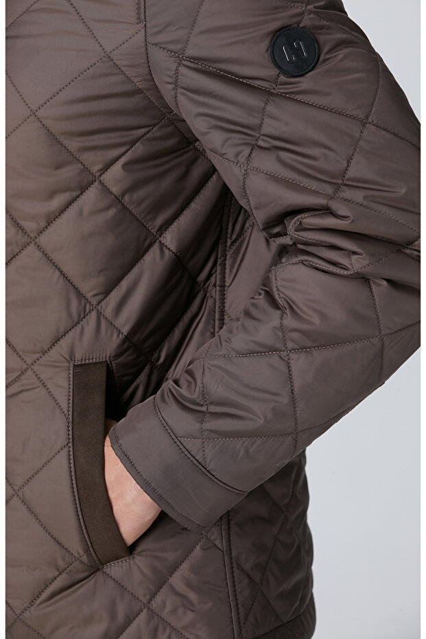 Kahverengi Süet Garnili Coat Ceket - 7