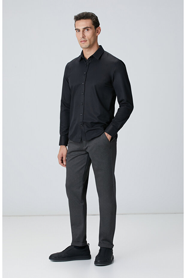 Antrasit Jogger Örme Pantolon - 1