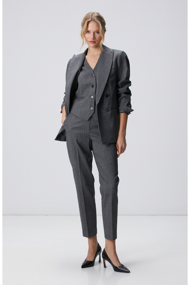 Antrasit Yün Mix Yelek - 3