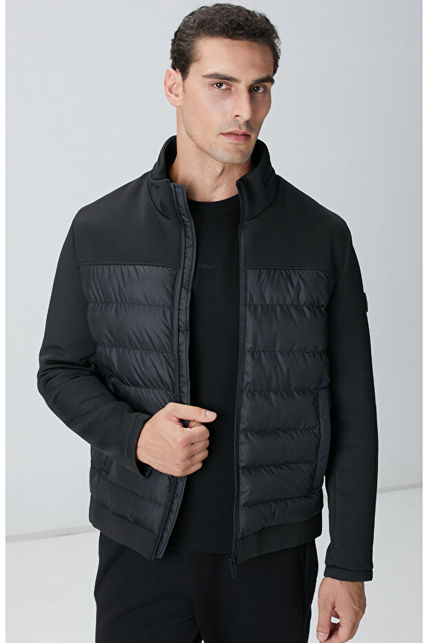 Siyah Scuba Garnili Kapitoneli Mont - 2