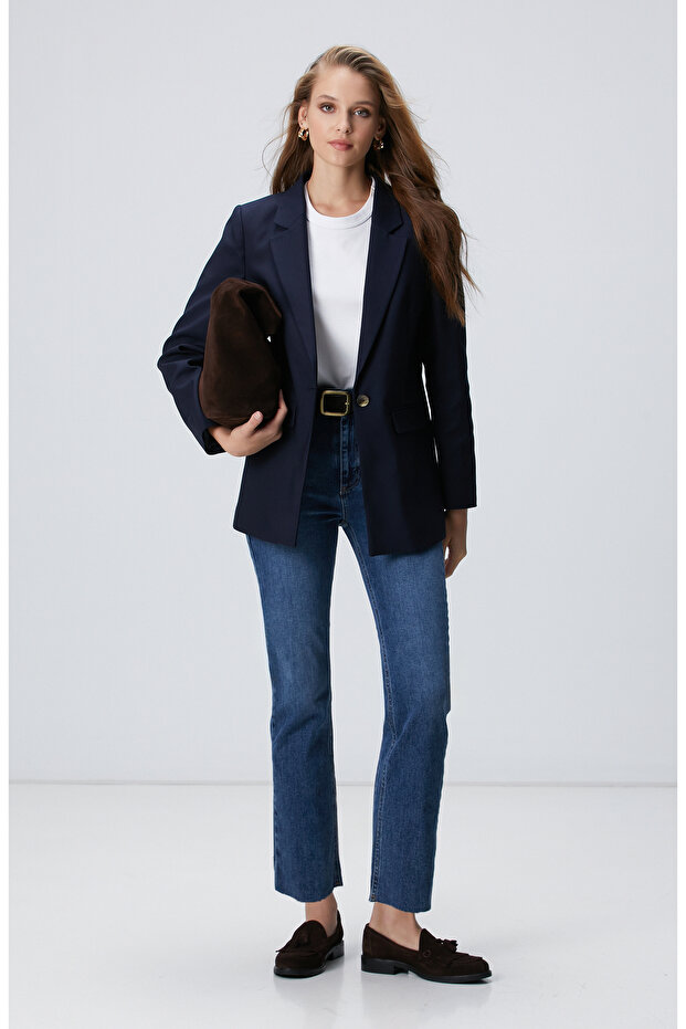 Lacivert blazer Ceket - 3