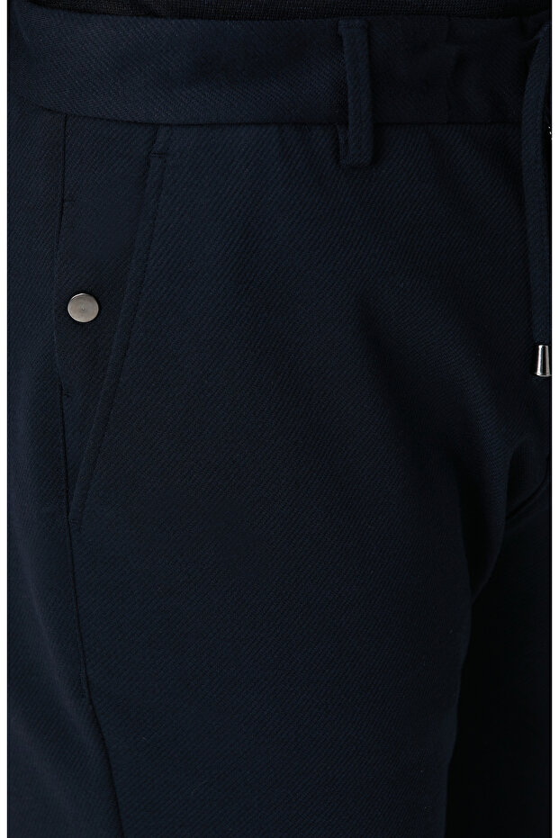 Lacivert Örme Pantolon - 5