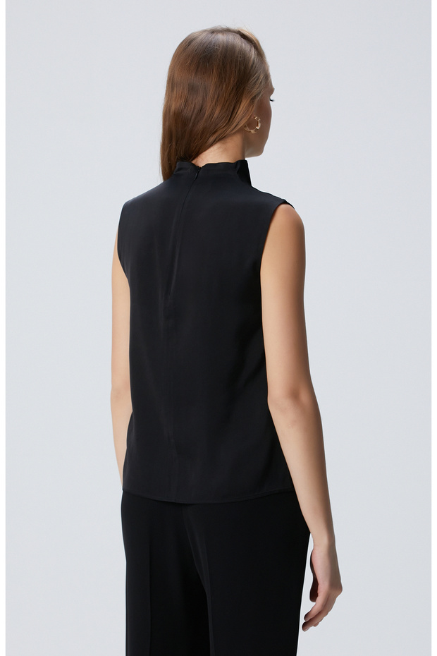 Siyah Degaje Yaka Bluz - 5