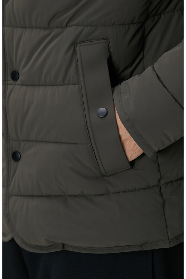 Haki Puffer Coat Ceket - 8