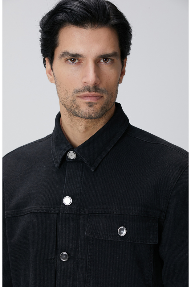 Siyah Denim Mont - 6