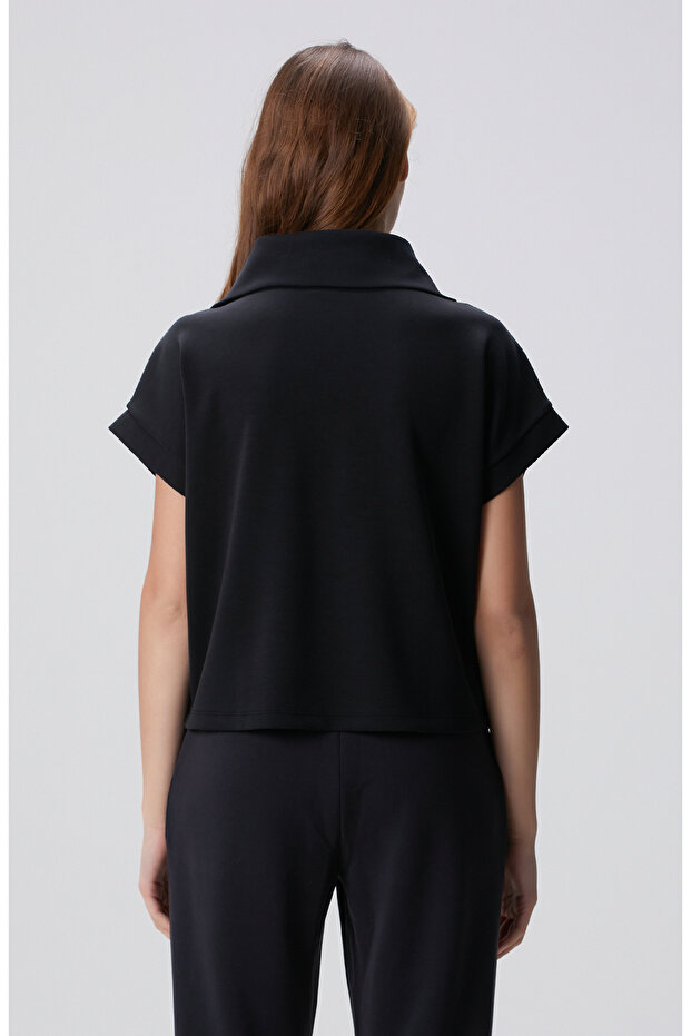 Siyah Modal Karışımlı Sweatshirt - 5