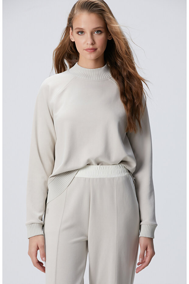 Taş Modal Karışımlı Sweatshirt - 4