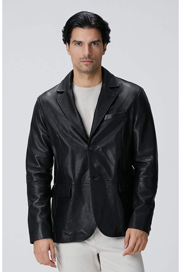 Siyah Deri Ceket - 1