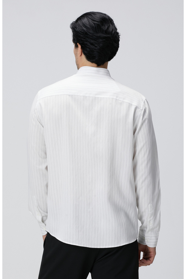 Beyaz Çizgili Gömlek - 5