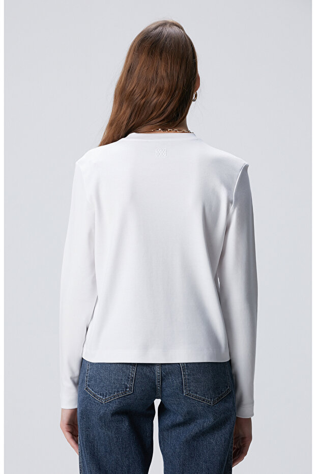 Beyaz Basic Sweatshirt - 5