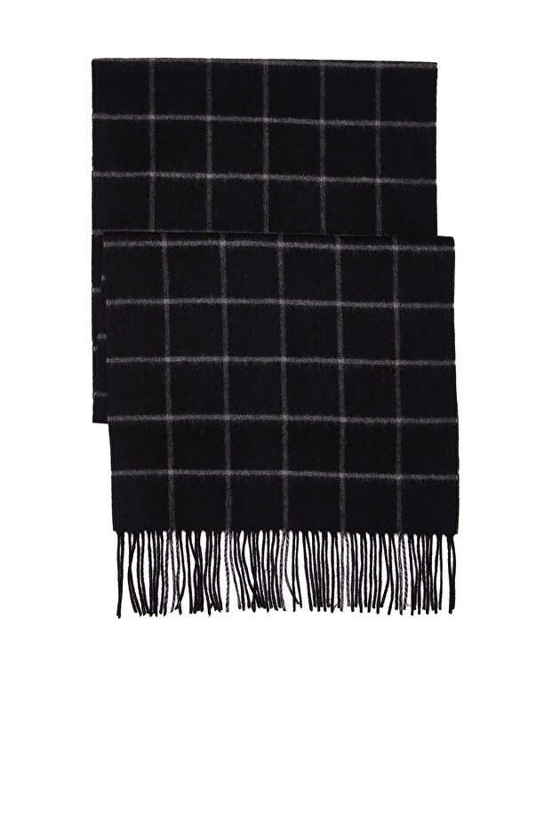 Siyah Erekk Yün Atkı - 2