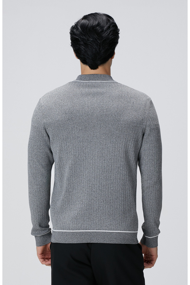 Gri Melanj Rayon Hırka - 5