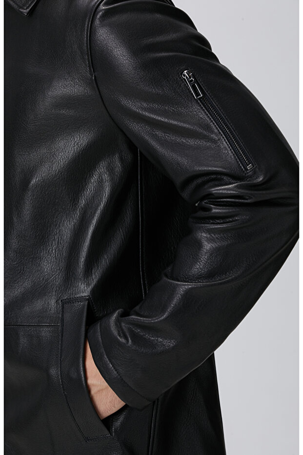 Siyah Deri Pardösü - 8