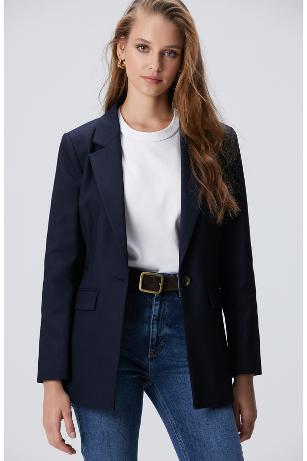 Lacivert blazer Ceket - 4