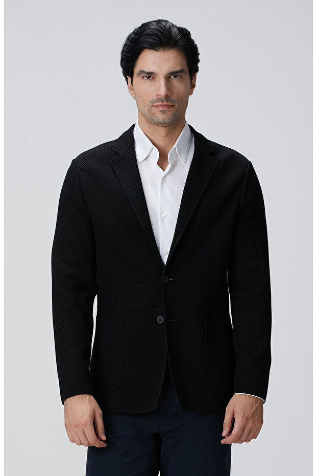 N-Tech Siyah Triko Ceket - 3