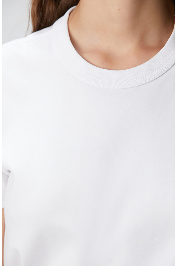 Kırık Beyaz Basic T-shirt - 6