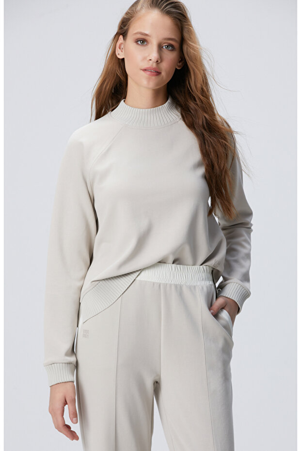 Taş Modal Karışımlı Sweatshirt - 1
