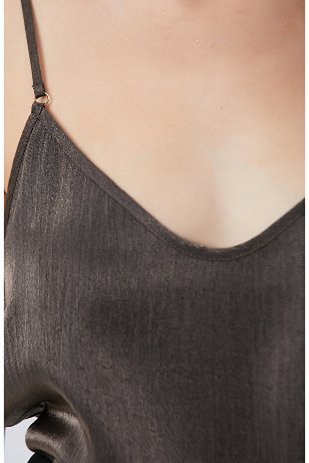 Haki Varaklı Bluz - 6