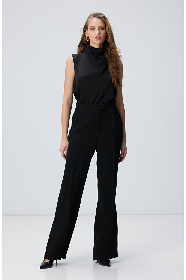 Siyah Degaje Yaka Bluz - 3