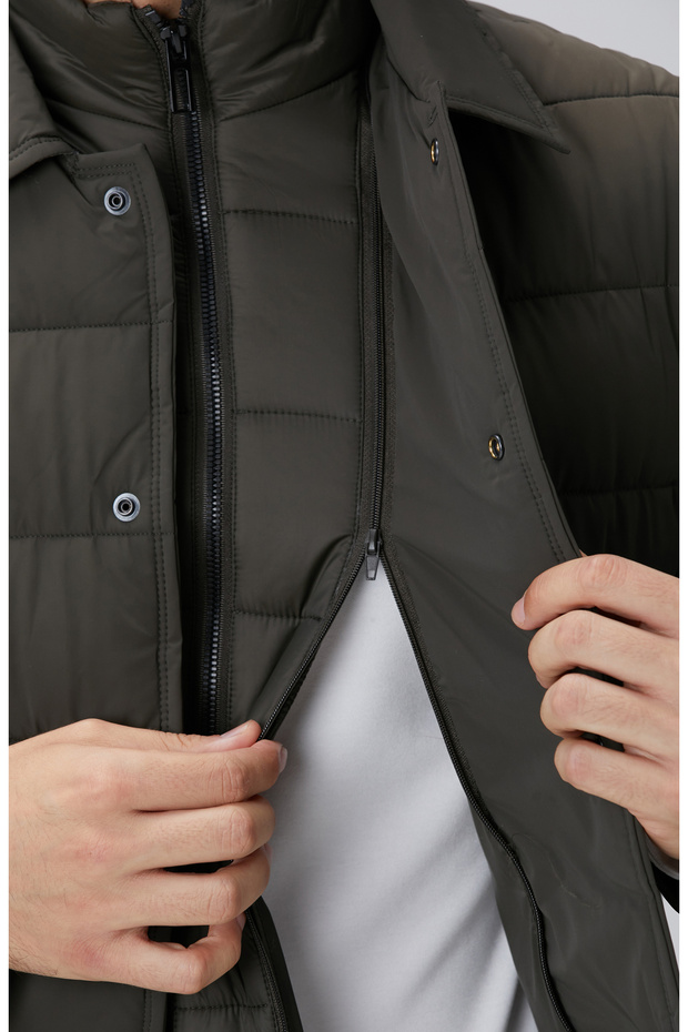 Haki Puffer Coat Ceket - 7