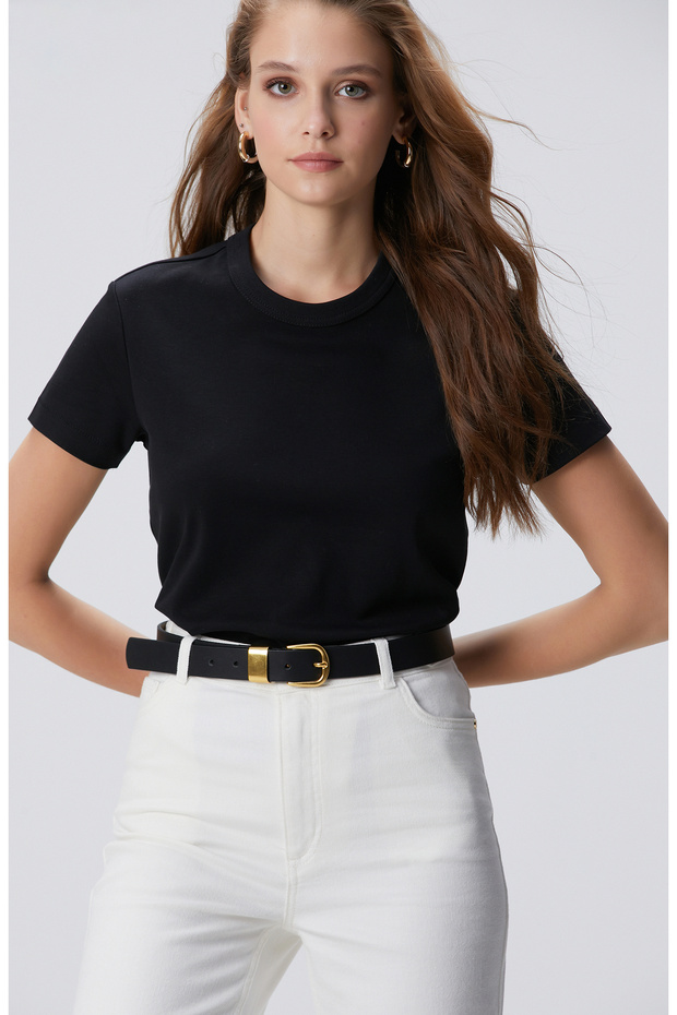 Siyah Basic T-shirt - 5