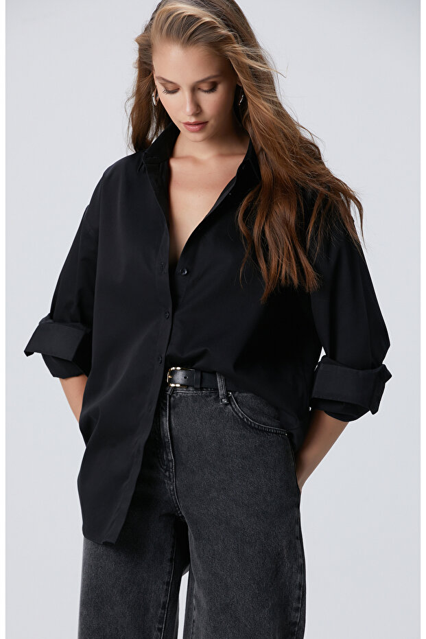 Siyah Non Iron Gömlek - 4