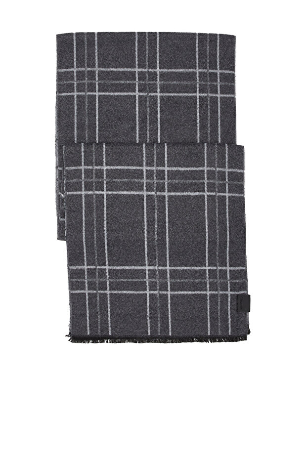 Siyah Desenli Erkek Atkı - 2